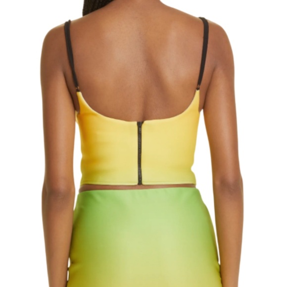SAMMY B. NWOT Corset Detail Top - Yellow Green Ombre - Size S - Picture 2 of 10